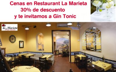 Cenas en Restaurant La Marieta Mollet 30% de descuento y Gin Tonic