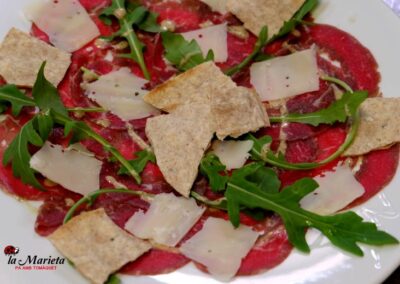 Carpaccio de magret de pato, con foieRestaurante la Marieta Mollet del Valles,Barcelona