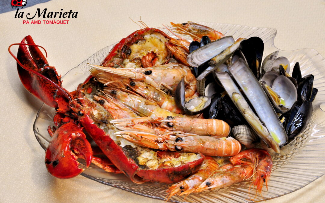 Mariscada, a la plancha, Restaurant La Marieta Mollet
