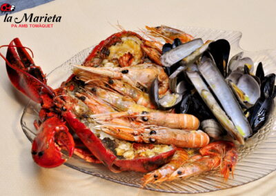 Mariscada, a la plancha, Restaurant La Marieta Mollet