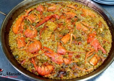 Paella de arroz con bogavante en Mollet, Restaurant La Marieta