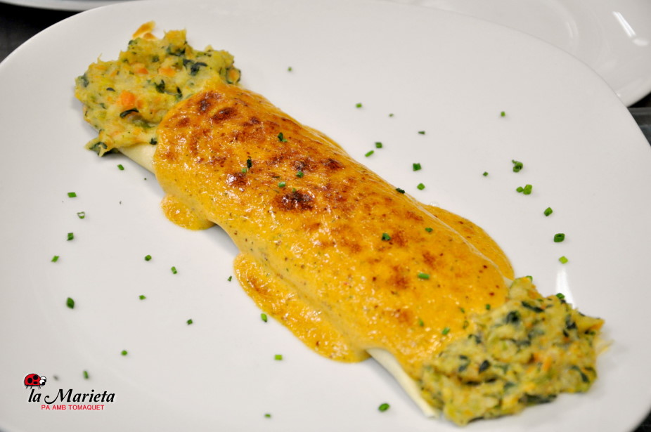 Restaurante La Marieta, Mollet del Vallès, Barcelona, menú diario a 11,60€,crep de verduras y pescado, todos los días un arroz diferente