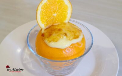 Restaurante La Marieta para disfrutar, postre Mousse de naranja en Mollet del Vallès, Barcelona, cenas de empresa,