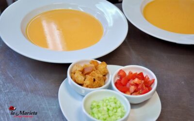 Restaurante La Marieta,Mollet del Valles, Barcelona, gazpacho , Menú degustación. Todos los viernes 25€ y los sábados 30€ , incluye mariscada.